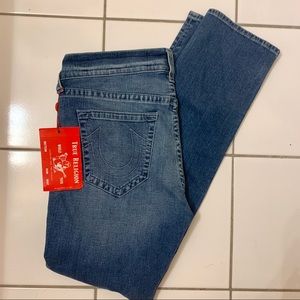 BNWT True Religion Mid Rise Slim Jeans